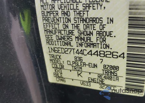 2004 Nissan Frontier Xe-V6 z USA, uszkodzony, nr VIN 1N6ED27T44C448264